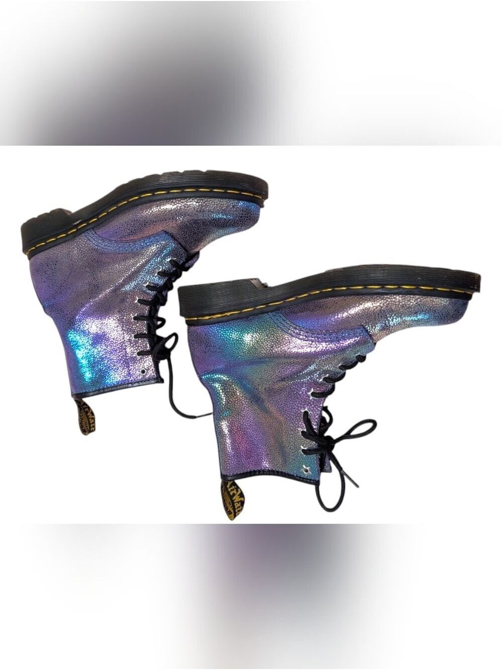 Dr. Martens Iridescent Purple-Black Lace-Up Boots - Women's - Picture 4 of 11